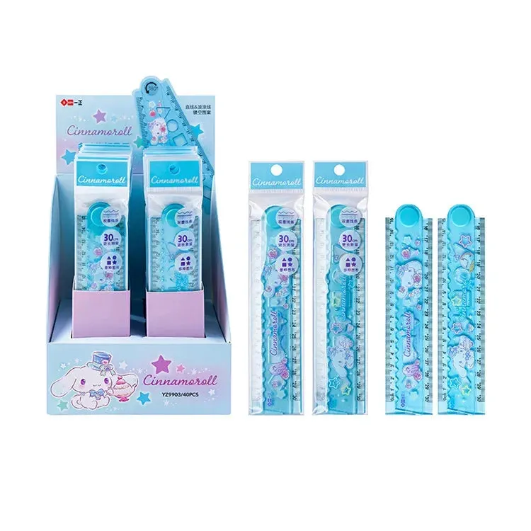 30cm Folding Cartoon Ruler, Transparent & Thickened, Kawaii School Supplies, Student Stationery, Melody Design