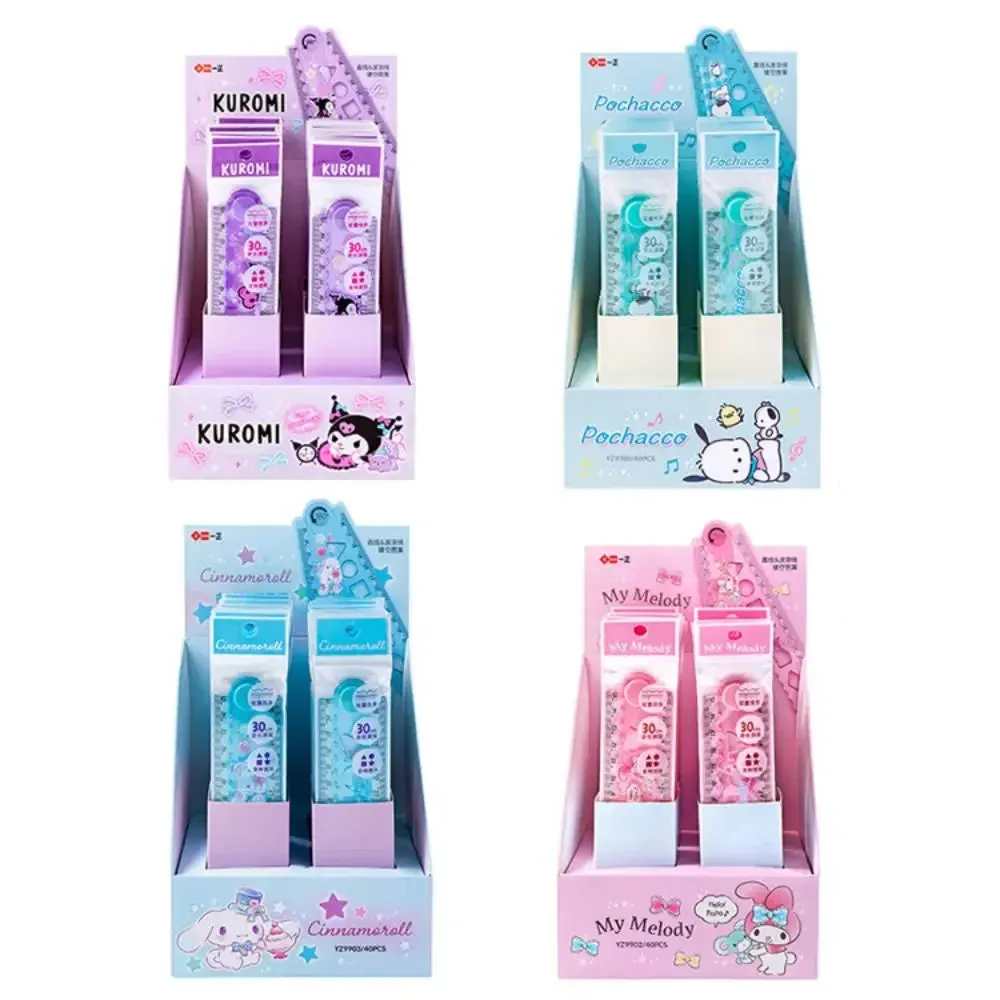 30cm Folding Cartoon Ruler, Transparent & Thickened, Kawaii School Supplies, Student Stationery, Melody Design