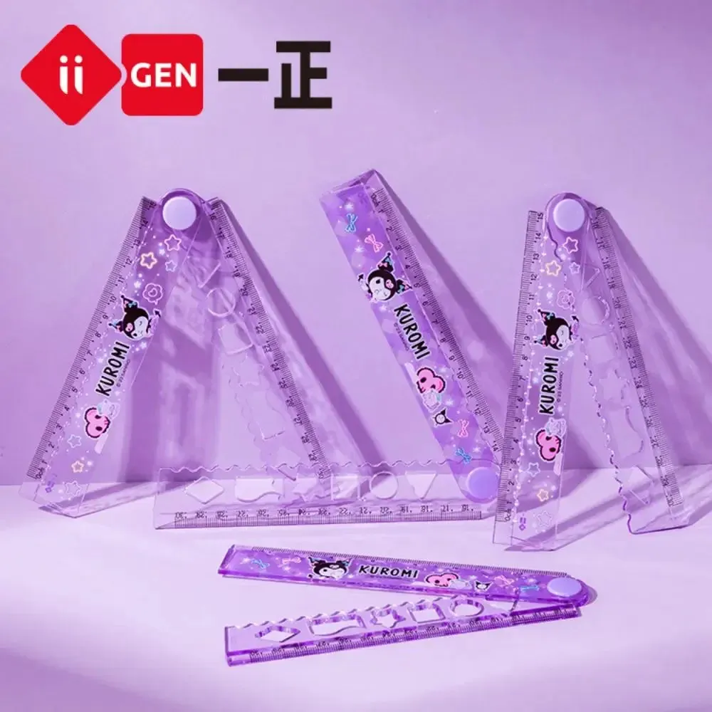 30cm Folding Cartoon Ruler, Transparent & Thickened, Kawaii School Supplies, Student Stationery, Melody Design