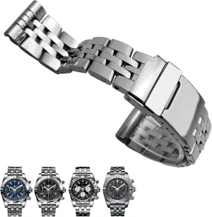 316L Stainless Steel Watch Strap For Breitling Premier Avenger Super Ocean Metal Wrist Bracelets Bands 20mm 22mm 24mm