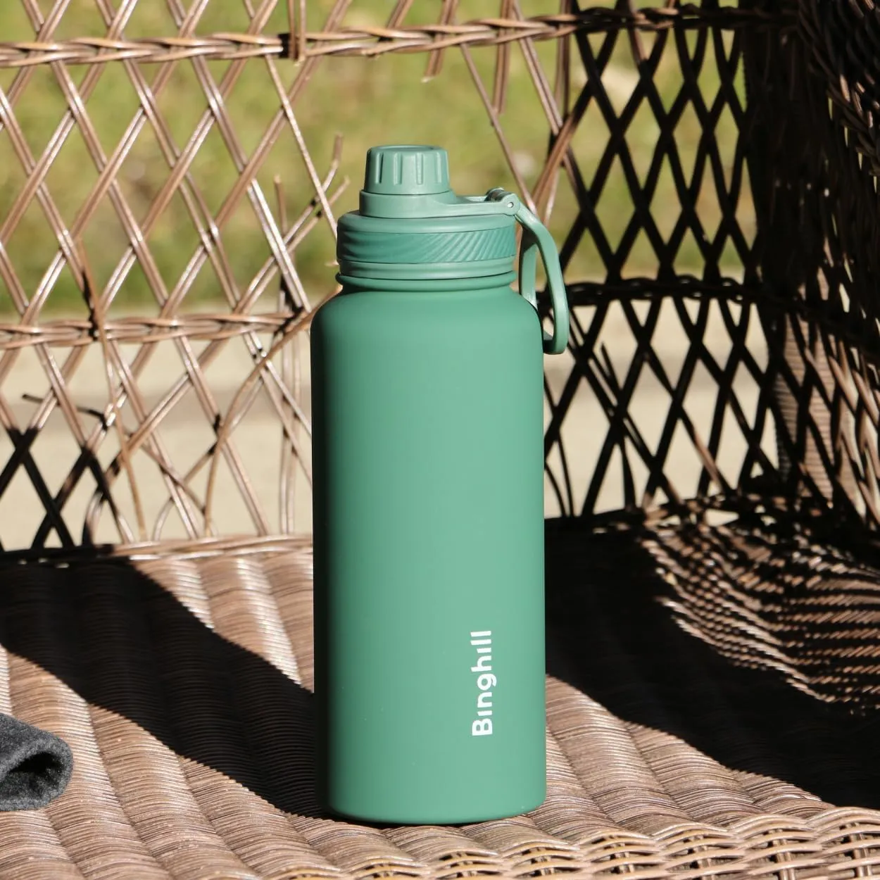 32 oz vacuum insulated stainless steel water bottle with spout lid for cold water drinks, sports, travel, outdoor and school (Conifer)