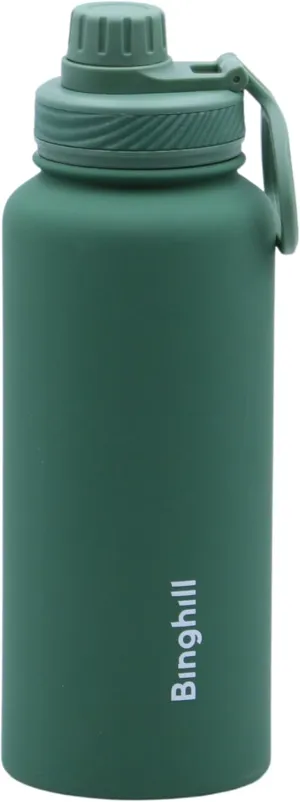 32 oz vacuum insulated stainless steel water bottle with spout lid for cold water drinks, sports, travel, outdoor and school (Conifer)