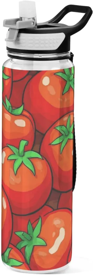 32oz Cute Cartoon Vegetable Tomato Water Bottle for Adults Tritan No BPA non toxic Water Bottle Jug for Yoga Collapsible
