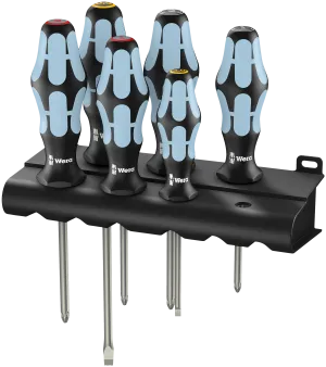 3334/3350/3355/6 Screwdriver set, stainless and rack