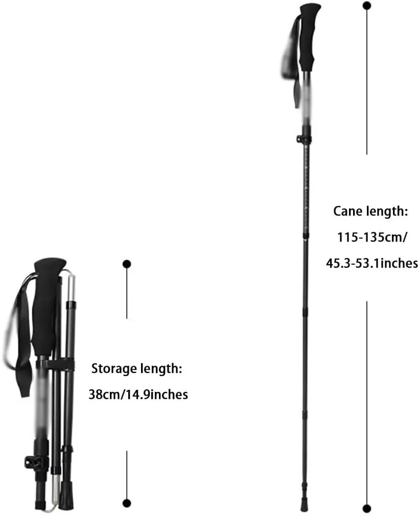 3K Carbon Fiber Trekking Pole (1pc), Collapsible Lightweight Walking Stick, with EVA Grips, for Men, Women, and Seniors