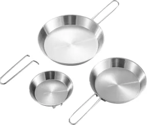 3Pcs Folding Nonstick Frying Pans Portable Outdoor Cookware Light Weight Quick Heating Skillets Cooking Accessory