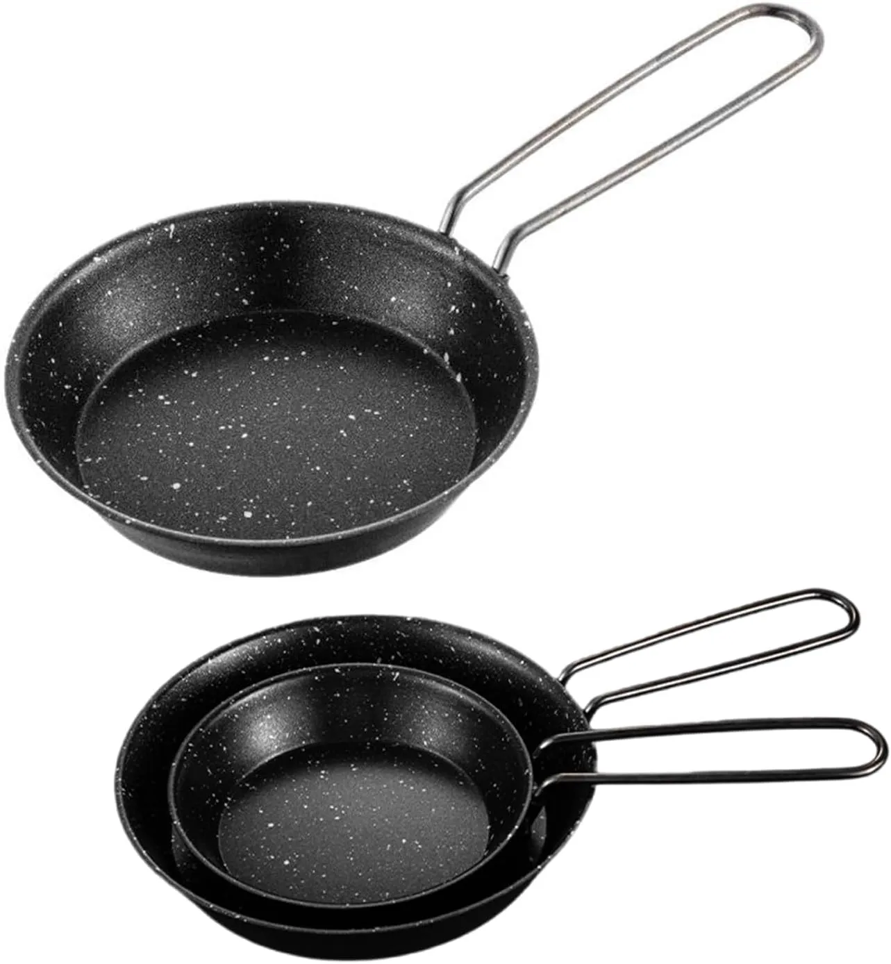 3Pcs Nonstick Camping Frying Pans Portable Quick Heating Skillets Folding Cookware Pots for Hiking BBQ Picnics Fishing