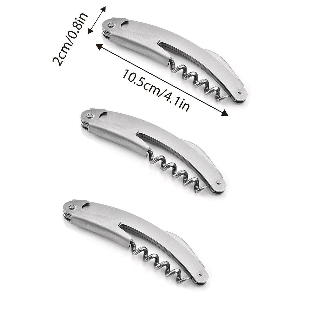 3pcs Portable Wine Bottle Opener Beer Bottle Corkscrew Seahorse Knife Bar Tools