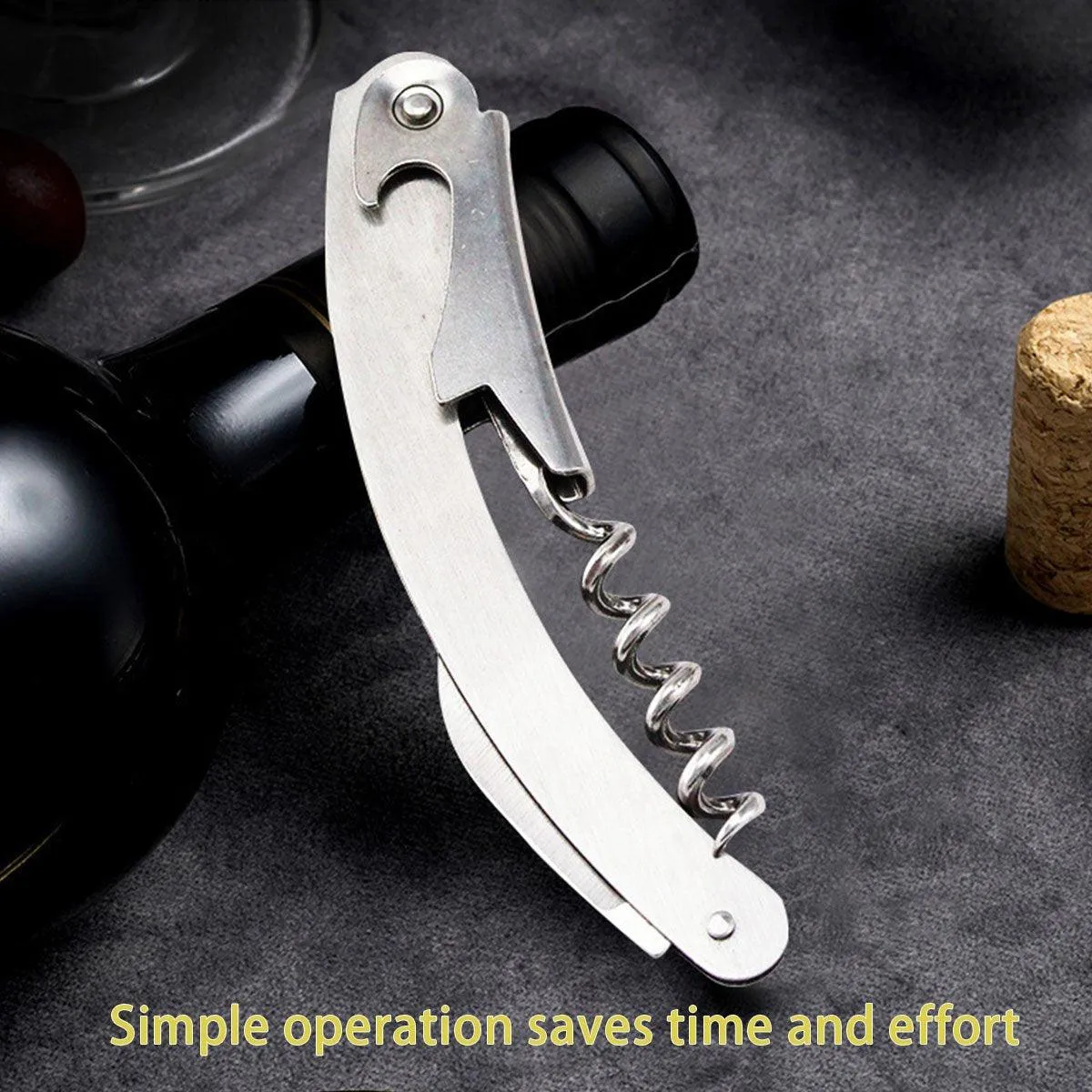 3pcs Portable Wine Bottle Opener Beer Bottle Corkscrew Seahorse Knife Bar Tools