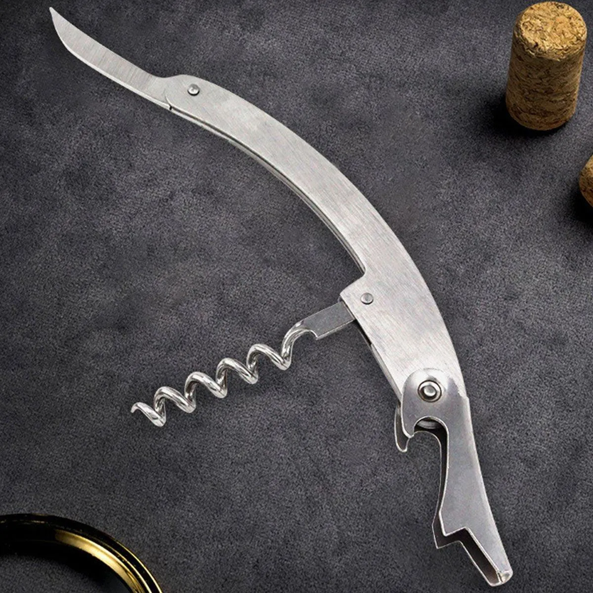 3pcs Portable Wine Bottle Opener Beer Bottle Corkscrew Seahorse Knife Bar Tools