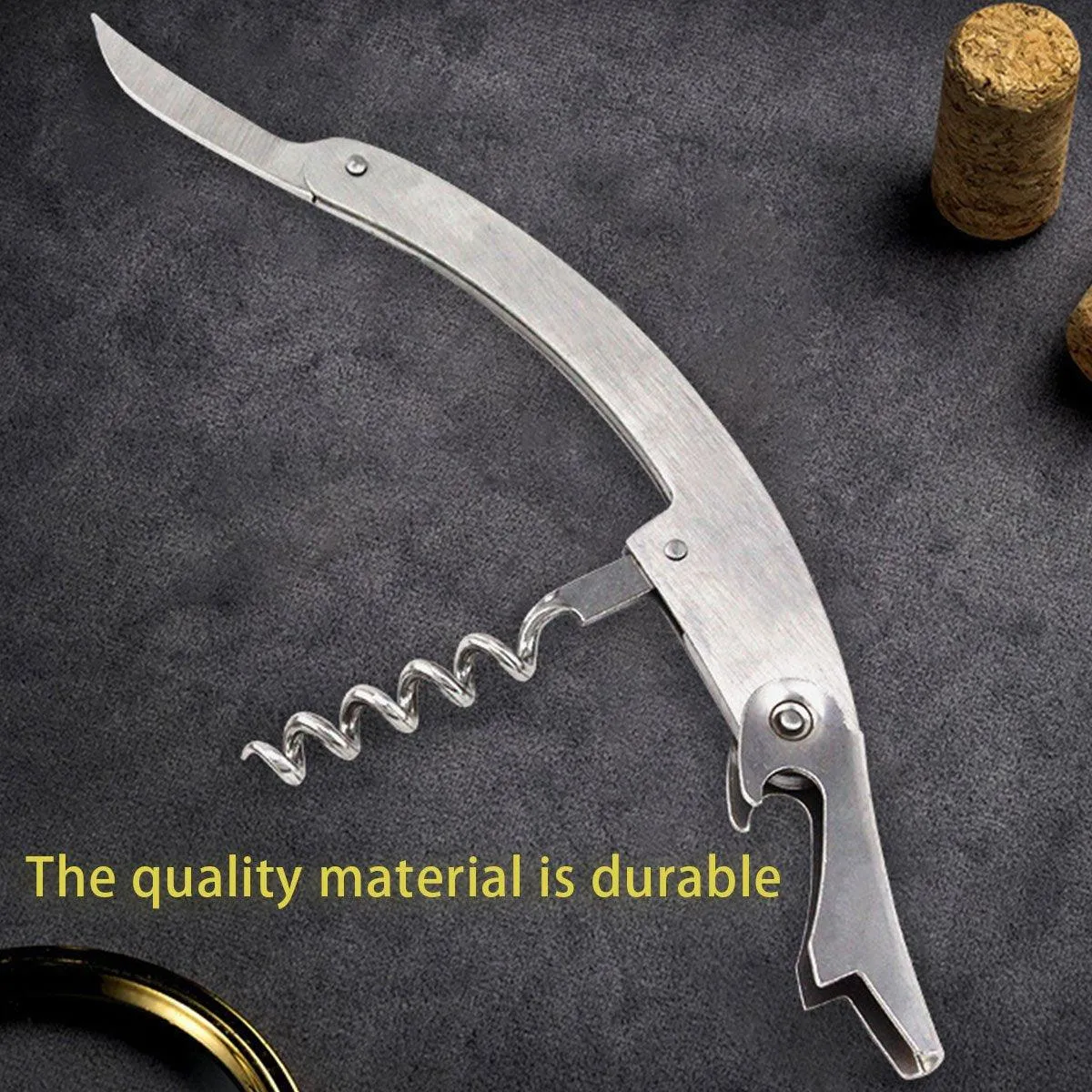 3pcs Portable Wine Bottle Opener Beer Bottle Corkscrew Seahorse Knife Bar Tools
