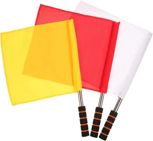 3pcs Referee Flag Sports Training Flag Stainless Red Flag Color Guard Flag Race Car Sports Event Flags Match Flags Waving Flags Racing Flags