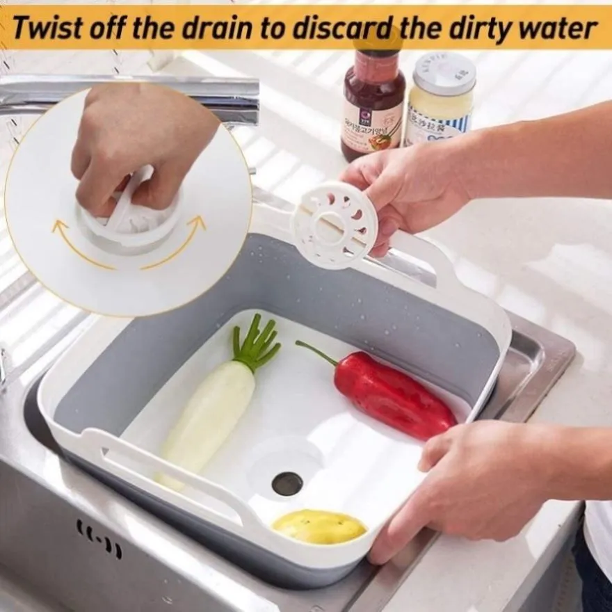 3x Collapsible Strainer Foldable Fruit Veggies Wash Colander Storage Basket V563-75193-3X