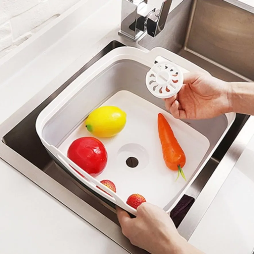 3x Collapsible Strainer Foldable Fruit Veggies Wash Colander Storage Basket V563-75193-3X