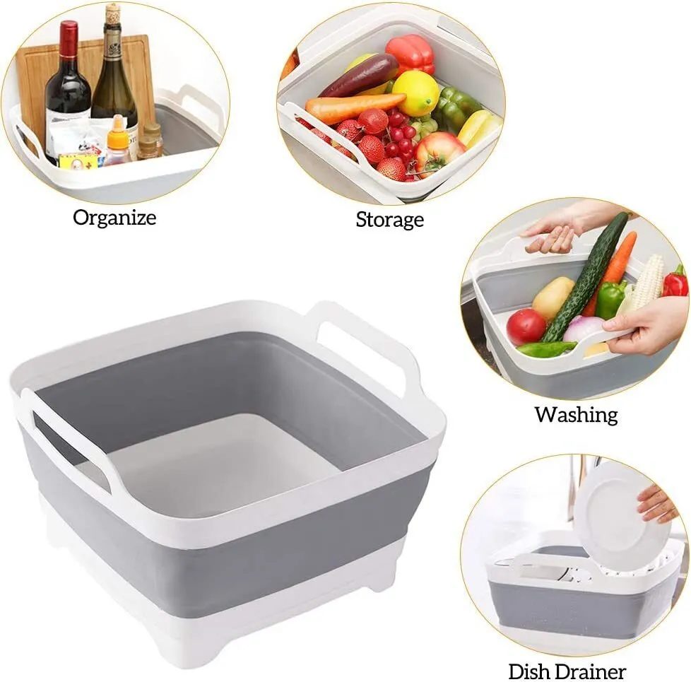 3x Collapsible Strainer Foldable Fruit Veggies Wash Colander Storage Basket V563-75193-3X