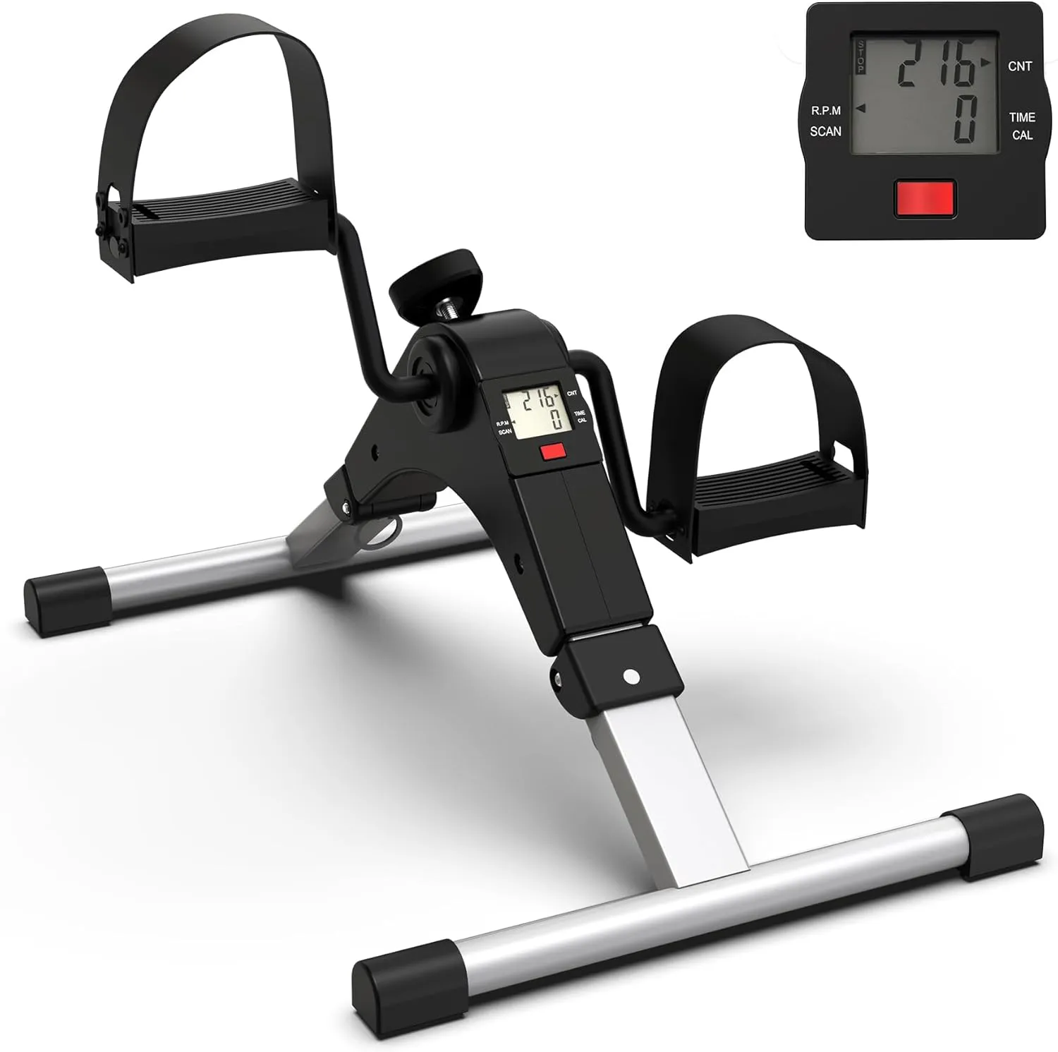 4-in-1 Mini Exercise Bike, Foldable,for Home Gym, with LCD Display for Arm and Leg Exercises