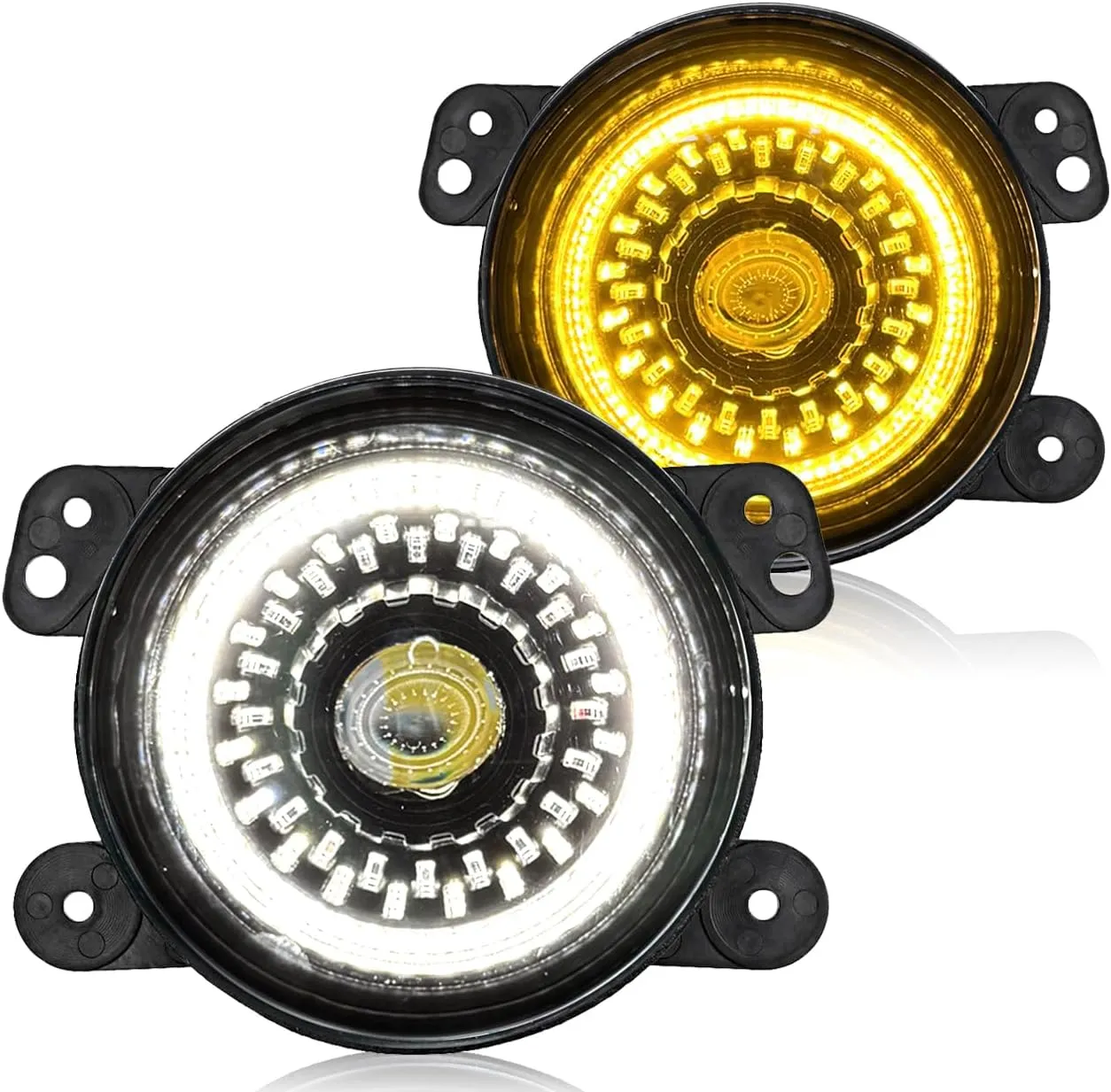 4 inch LED Fog Lights With DRL Turn Signal Front Bumper Lamp Compatible with 2007-2018 Jeep Wrangler Unlimited JK 2006-2010 Chrysler PT Cruiser