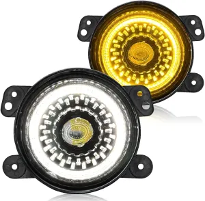 4 inch LED Fog Lights With DRL Turn Signal Front Bumper Lamp Compatible with 2007-2018 Jeep Wrangler Unlimited JK 2006-2010 Chrysler PT Cruiser