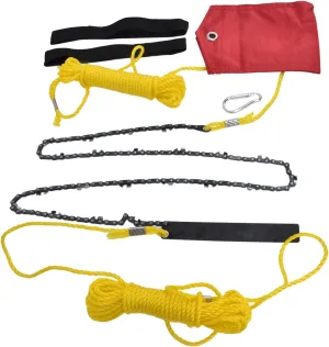 48 Inch Tree Limb Hand Rope Chain Saw 63 Teeth High Hardness Comfortable Handle Folding Pocket Chainsaw for Tree Pruning Durable and Portable for Outdoor Use