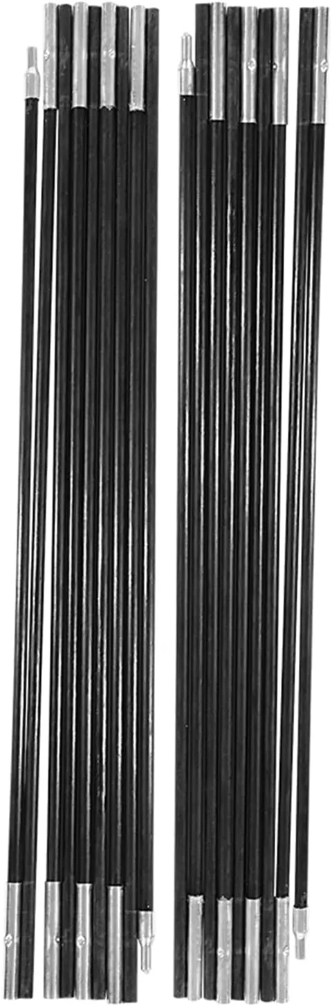 4.9M Tent Poles Replacement, Fiberglass Camping Tent Pole Bars, Outdoor Support Rods Awning Frames Kit