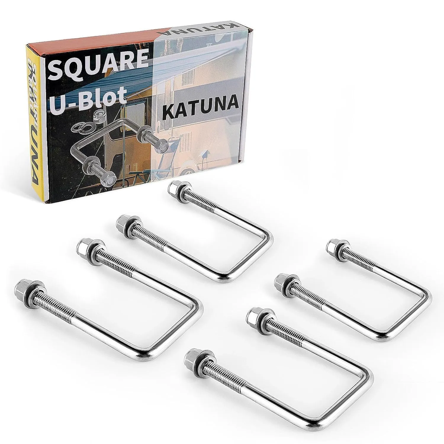 4Pack 1/2" x 3-1/16"x 4-5/16" Stainless Steel U-Bolts, Square U-Bolt Boat Trailer U-Bolts with Washers and Nuts for Sailboat Trailer Automobiles Industrial Part.