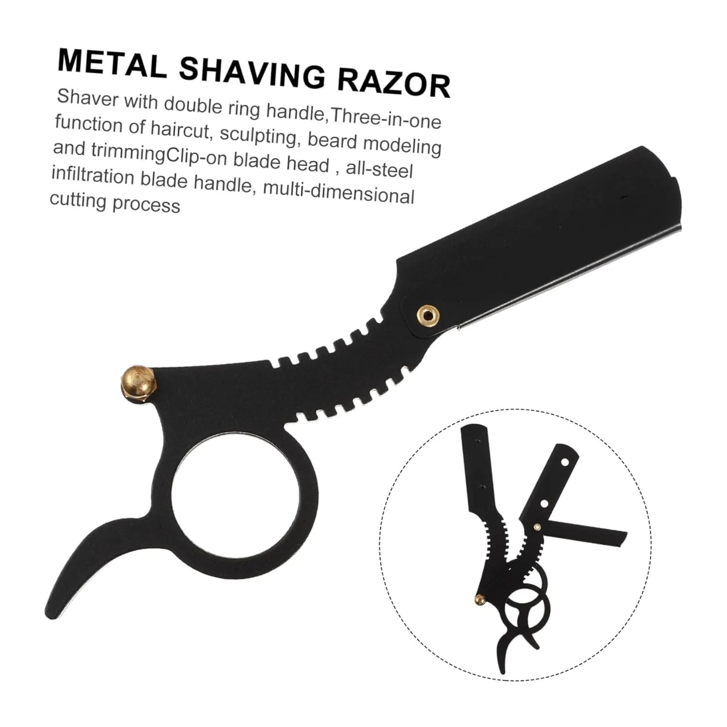4pcs Manual Straight for Men Finger for Beard Shaving Travel-friendly Design for Precise Grooming and Eyebrow Shaping