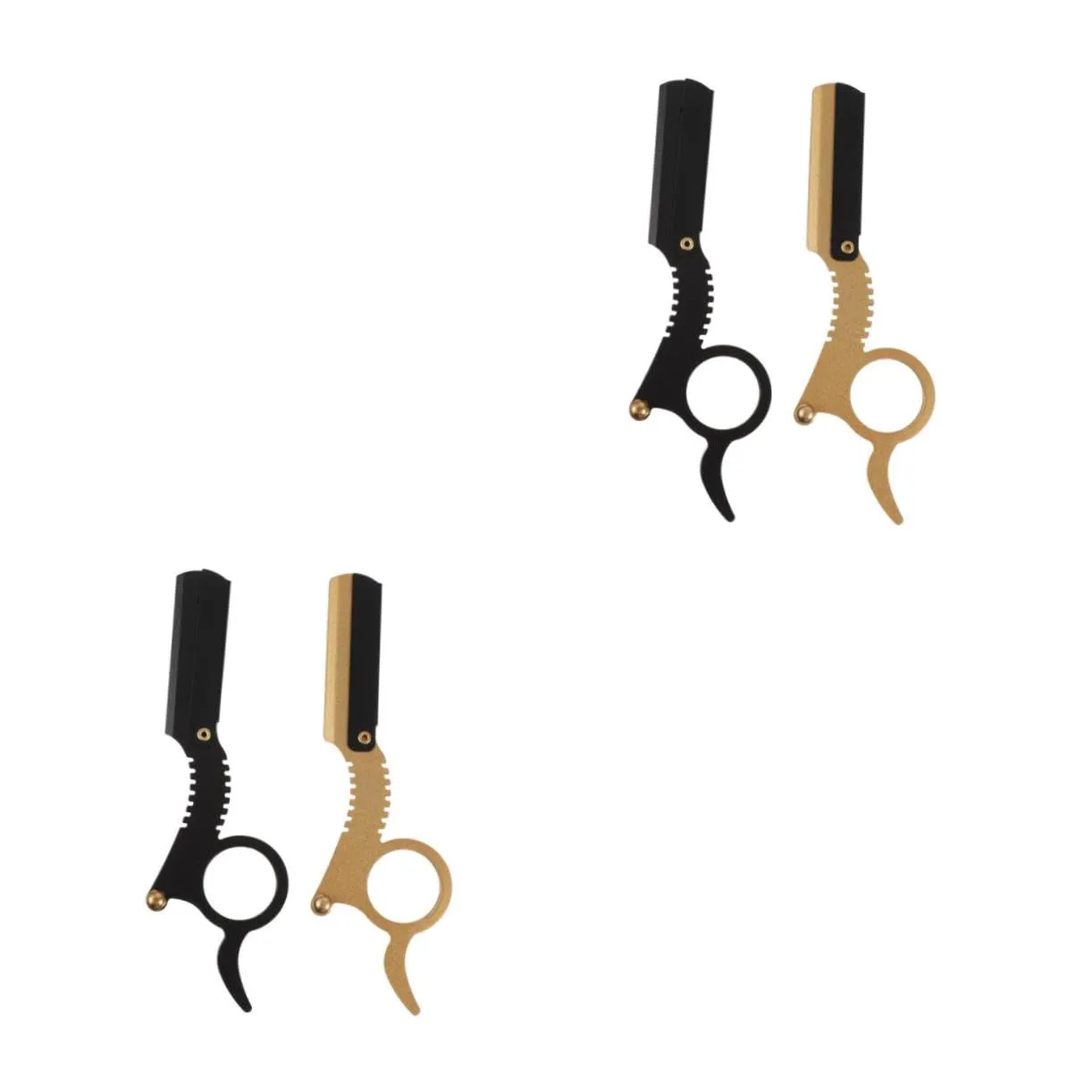 4pcs Manual Straight for Men Finger for Beard Shaving Travel-friendly Design for Precise Grooming and Eyebrow Shaping