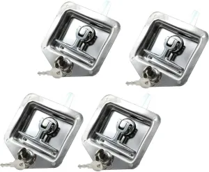 4Pcs Trailer Door Latches, T-Handle Locking Truck RV Tool Latch Paddle Keys, Rustproof Camper RV Truck Toolbox for 2-7/8" x 3-3/4" Door Cutout