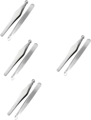 4sets Nasal Clippers for Men Reusable Nose Hair Trimmer Tweezers Precision Trimming Tool for Nose Eyebrows and Facial Hair Removal 2pcs*4