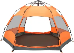 5 Person Rainproof Double-Layer Tent, Instant Pop Up Dome Tent, Breathable and Anti-Mosquito, Camping for 4-6 People