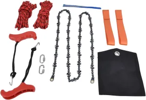 53 Inch High Reach Tree Limb Hand Rope Saw, Rope Chain Saw with Double Sides Teeth Blades, Manganese Steel Folding Pocket Chain Saw for Camping Gardening Survival Gear