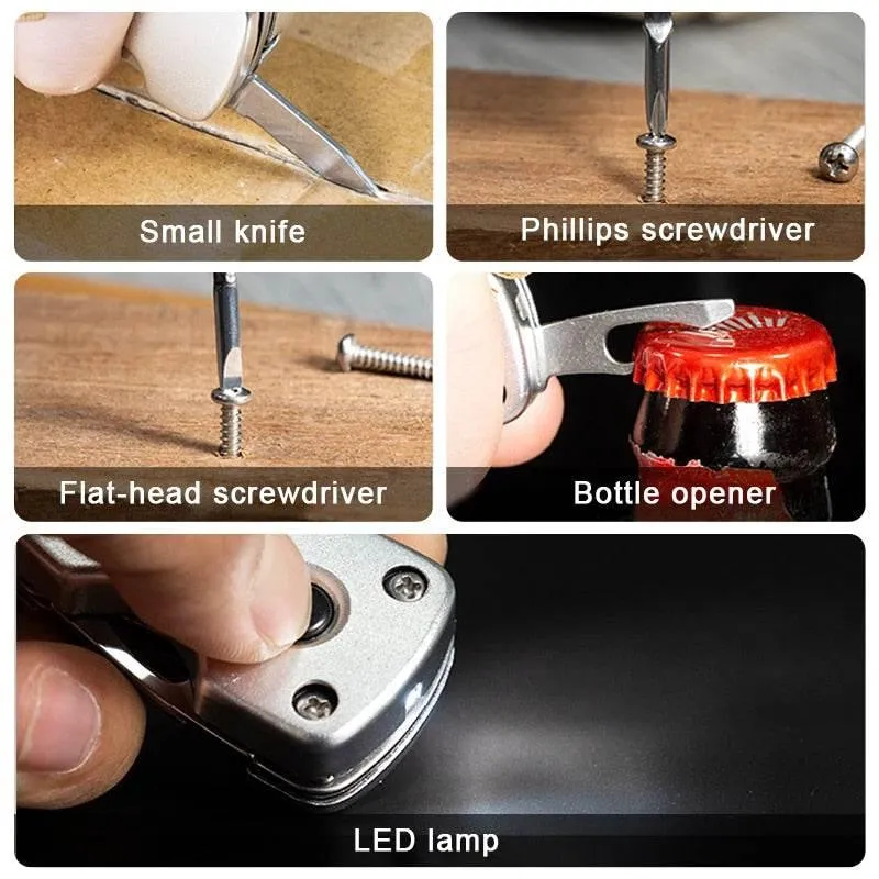 6-in-1 Stainless Steel Multi-Tool Keychain Gadget - Adventure Essential
