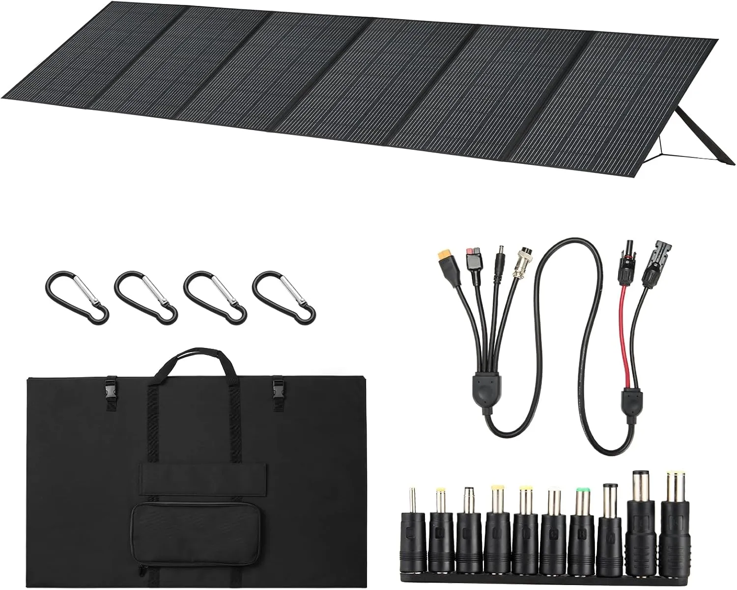 600W Portable Solar Panel, Up to 25% Conversion Foldable Solar Charger Waterproof IP68 Outdoor Camping RV Travel Compatible with Jackery/Goal Zero/EF ECOFLOW/Bluetti/Anker Solar Generator