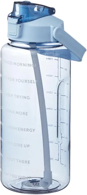 64 Ozwater Bottles with Motivational Time Markers and Handle,BPA Free Leakproof Plastic Water Bottles with Straw,Large Water Jug,Large Water Bottle for Fitness Gym Outdoor Sports Workout