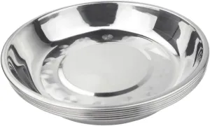 7pcs Stainless Steel Snack Plates Lightweight Food Plates for Picnic Camping Outdoor Use for Appetizers Cakes Salads More Stackable Dipping Dishes