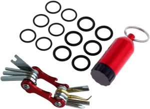 8 in 1 Scuba Maintenance Tackle Diving Repair Tool & Scuba Tank with O-Ring, Stainless Steel Folding Multi Tool, Aluminum Alloy Mini Tank, Compact Portable Diving Gear