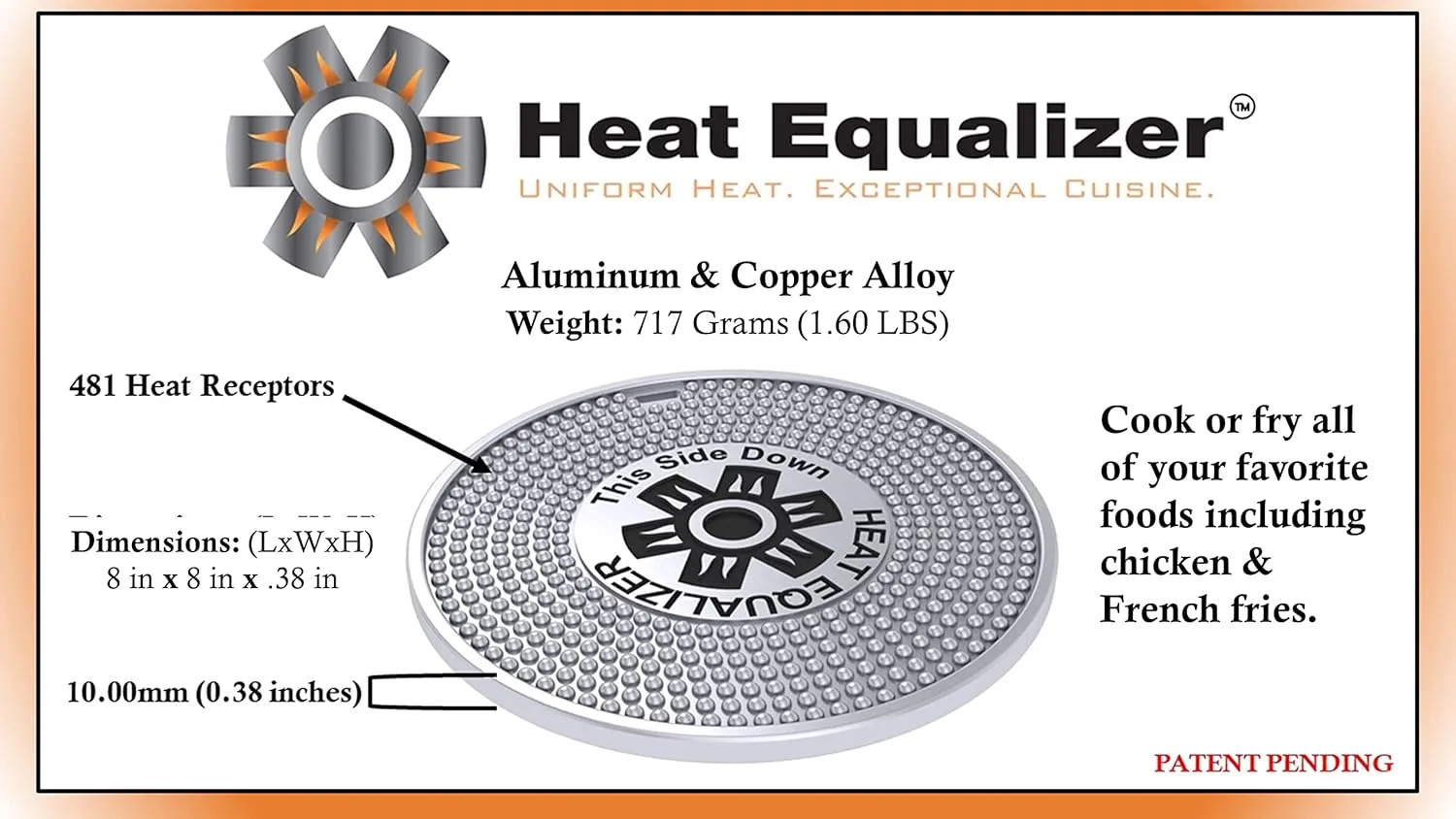 8 inch High-Polish Commercial-Grade Heat Equalizer Diffuser for Gas & Electric Stoves – Aluminum & Copper Alloy Hot Plate-Burner Cover-Simmer Plate