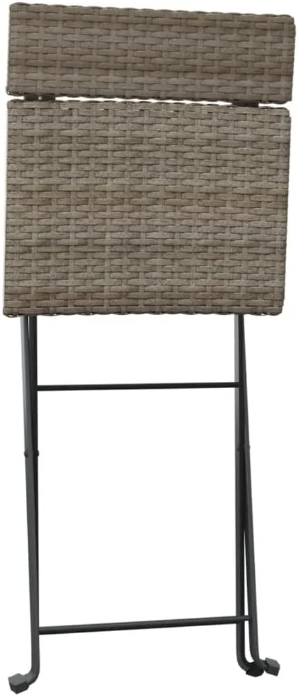 8-Pack Gray PE Rattan Folding Bistro Chairs Outdoor Patio Furniture with Steel Frame, Weather-Resistant Dining & Camping Chairs for Garden Poolside