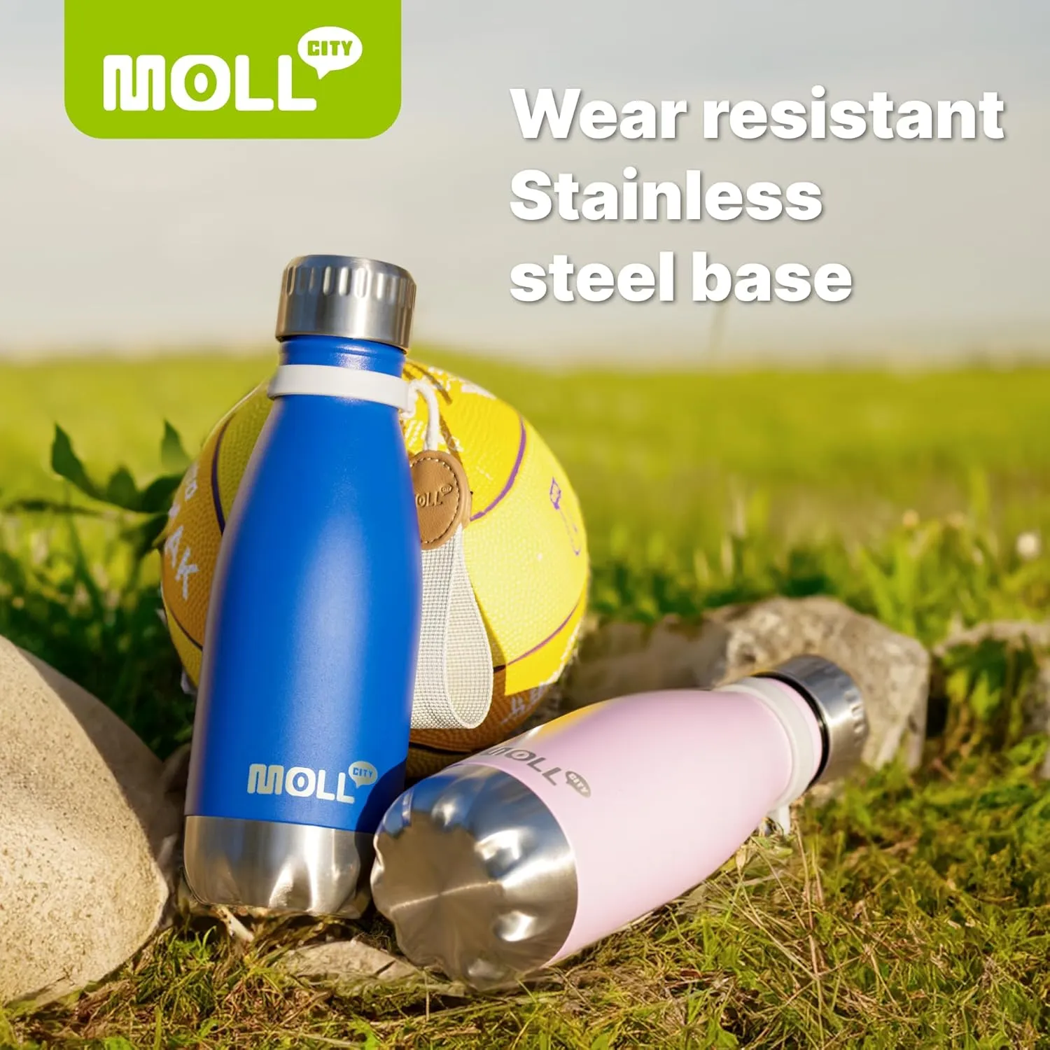 9 oz Stainless Steel Double Wall Vacuum Insulated Sports Water Bottle for Kids, Small Mini Cola Shape Leak Proof (Baby Blue-Purple Pink)