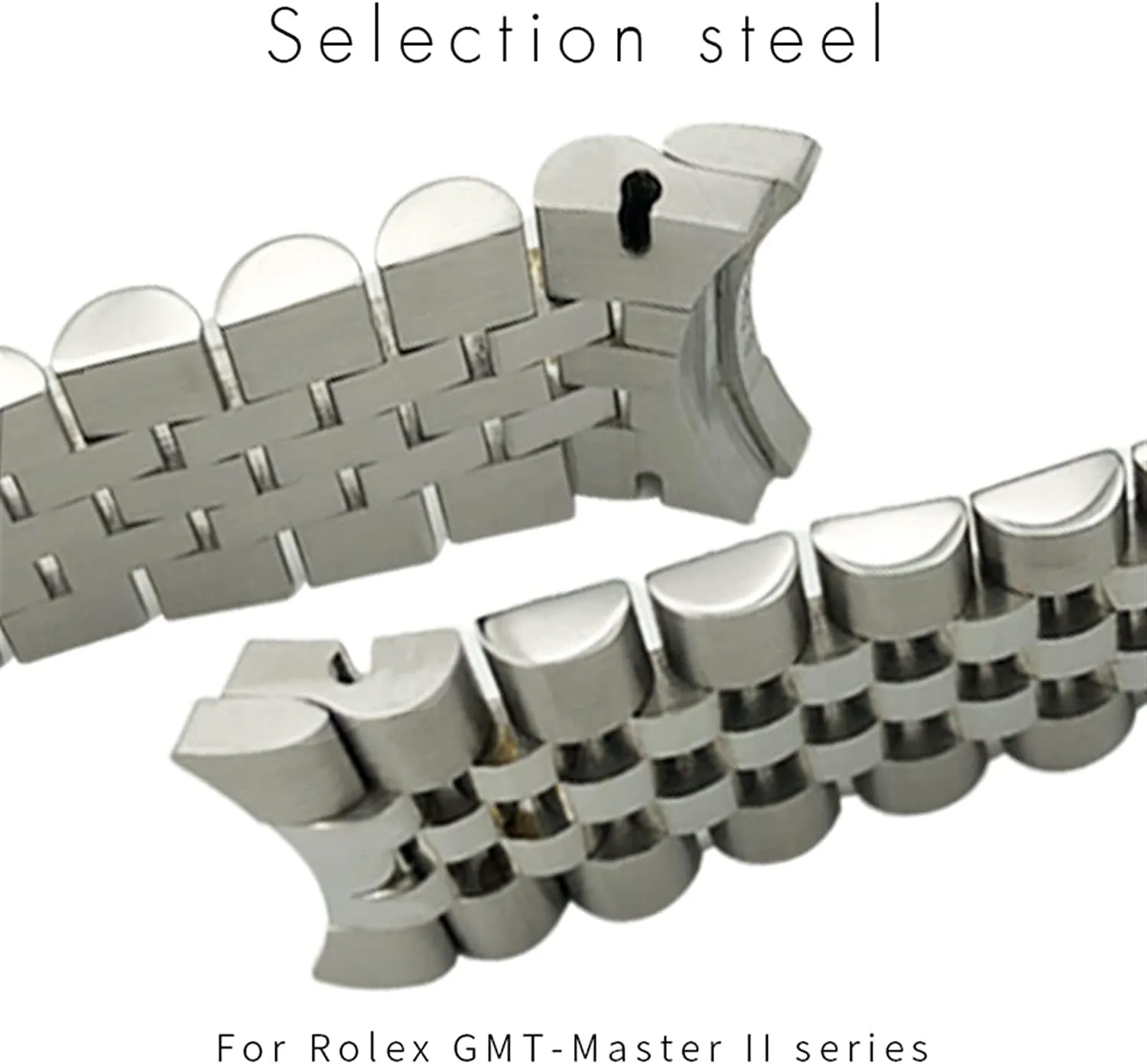904L Solid Stainless Steel Watch Band For Rolex GMT Jubilee Master II Wristband Bracelet With Oyster Clasp 20mm