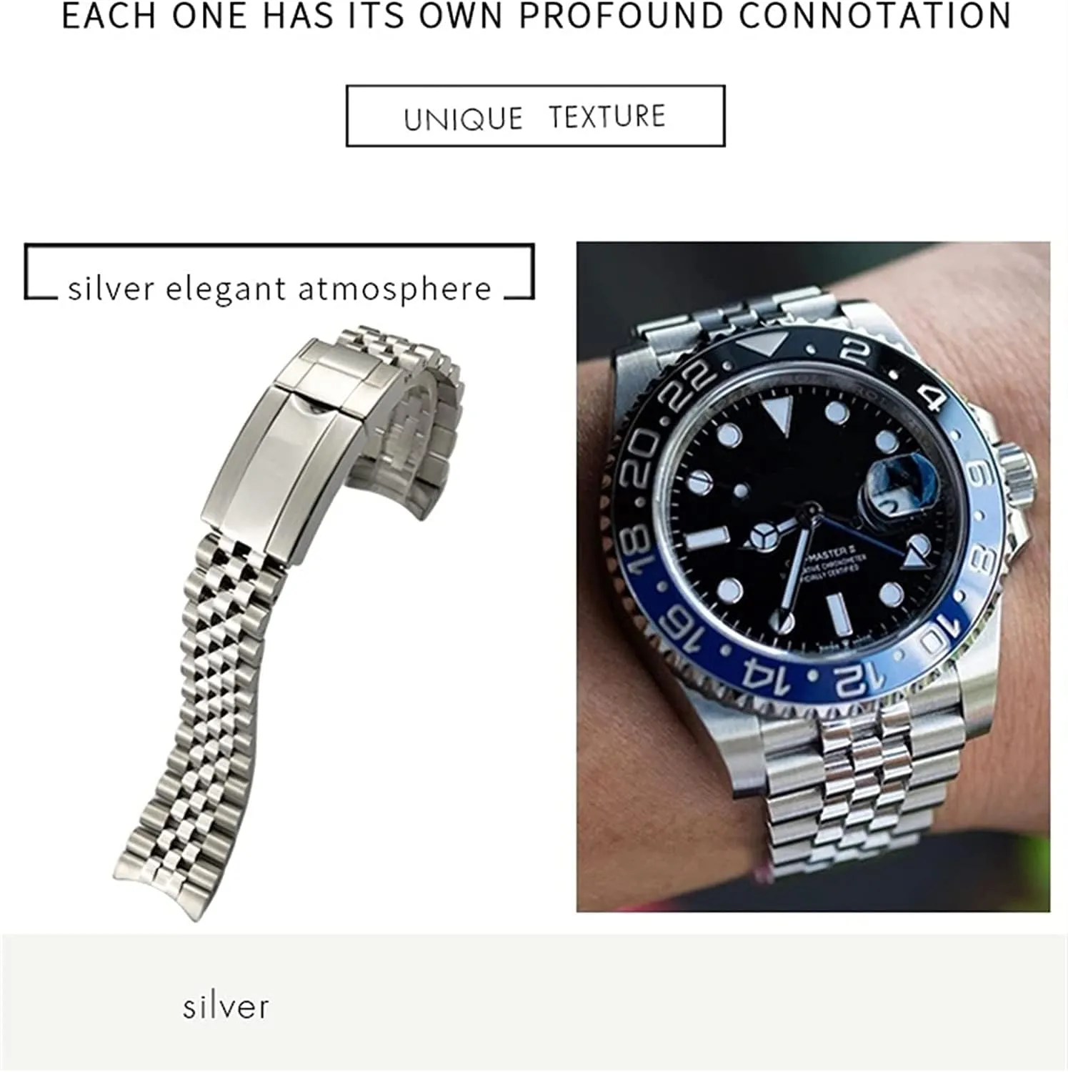 904L Solid Stainless Steel Watch Band For Rolex GMT Jubilee Master II Wristband Bracelet With Oyster Clasp 20mm