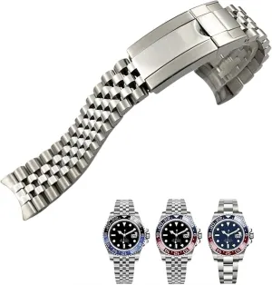 904L Solid Stainless Steel Watch Band For Rolex GMT Jubilee Master II Wristband Bracelet With Oyster Clasp 20mm