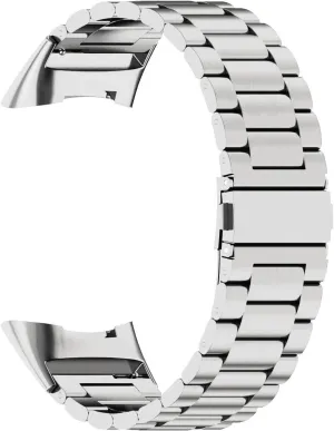 Abanen Stainless Steel Band for Fitbit Charge 6 / Charge 5 Advanced Tracker, Metal Adjustable Length Wristband Strap Compatible with Fitbit Charge 5 for Men and Women