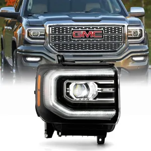ACANII - For 2016-2018 GMC Sierra 1500 Full LED Type Factory Style Projector Headlight Headlamp Replacement Passenger