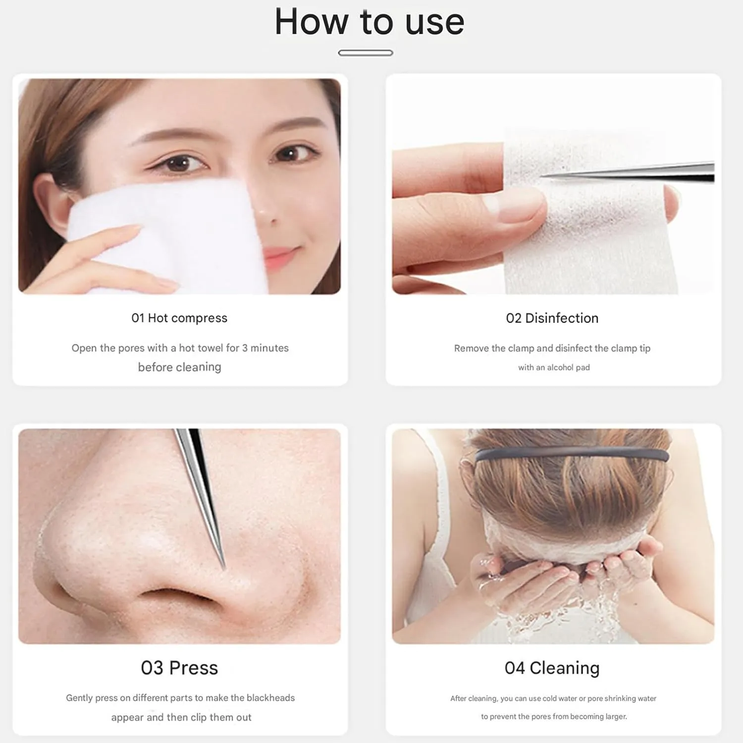 Acssart Blackhead Tools, Stainless Steel Acssart Blackhead Tweezers, Stainless Steel Blackhead Remover Tool Kit (10pcs-with Magnifying Glass)