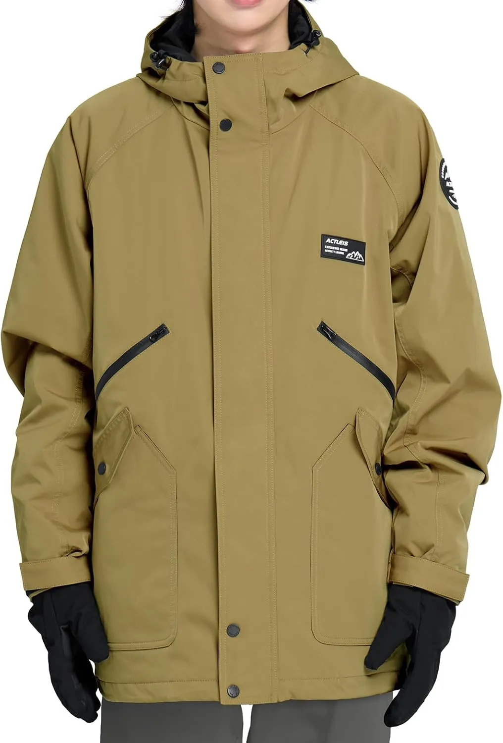 Actleis Men's Waterproof Snowboarding Jacket Winter Warm Windproof Ski Snow Coat With Hood