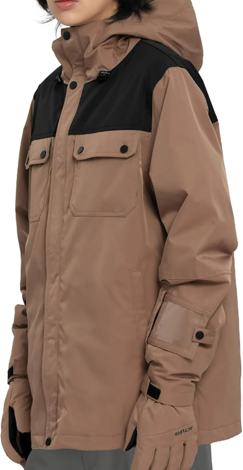 Actleis Winter Snowboard Jacket Warm Snow Coats For Men Waterproof Insulated Skiing Jacket