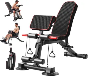 Adjustable Weight Bench, Multi-function Preacher Curl Bench for Home Gym, Foldable Leg Extension and Leg Curl Machine, weight capacity 660LBS.