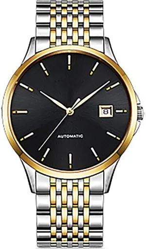 ADSBIAOYE Men's Automatic Watches Luxury Two-Tone Stainless Steel Man Date Watch Waterproof Dress Wrist Watches