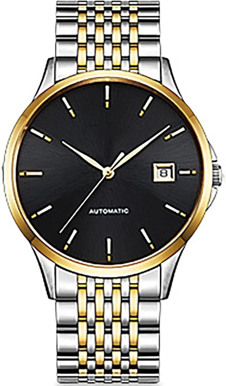 ADSBIAOYE Men's Automatic Watches Luxury Two-Tone Stainless Steel Man Date Watch Waterproof Dress Wrist Watches